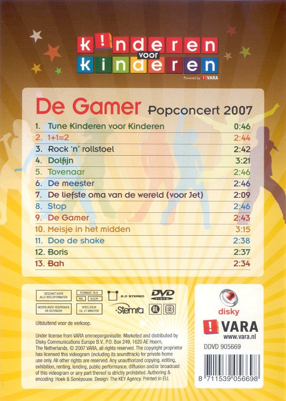 Kinderen voor Kinderen : 28 - De Gamer - Popconcert 2007 (DVD, PAL)