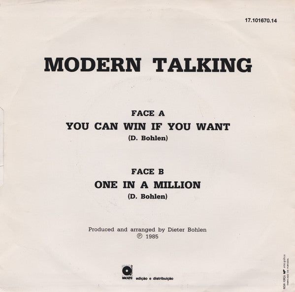 Modern Talking : You Can Win If You Want (Special Dance Version) (7", Single)