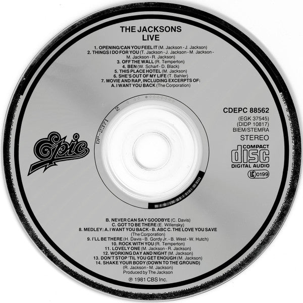The Jacksons : Live (CD, Album, RE)