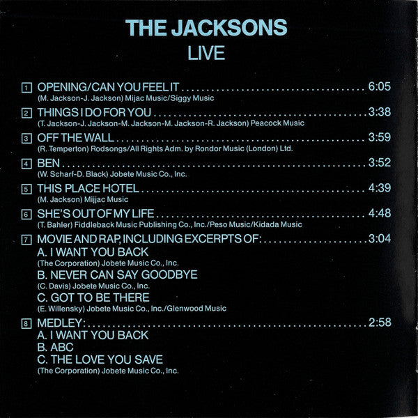 The Jacksons : Live (CD, Album, RE)