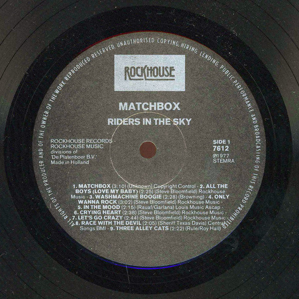 Matchbox (3) : Riders In The Sky (LP, Album)