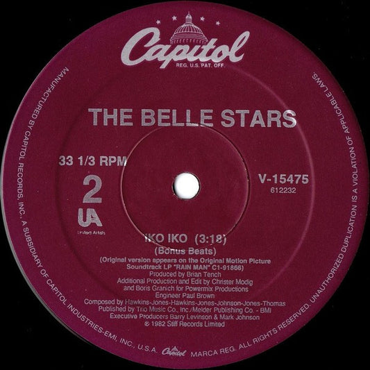 The Belle Stars : Iko Iko (12")