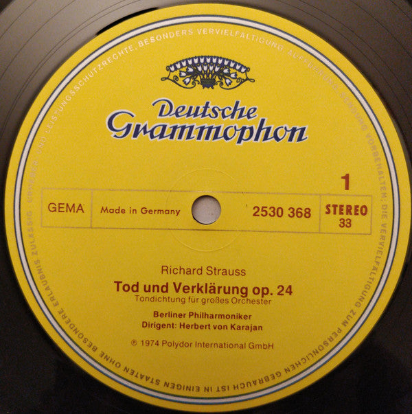 Richard Strauss, Gundula Janowitz • Berliner Philharmoniker • Herbert von Karajan : Tod Und Verklärung / Vier Letzte Lieder (LP)