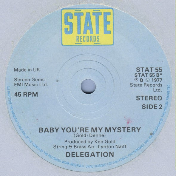 Delegation : You've Been Doing Me Wrong / Baby You're My Mystery (7", Single)