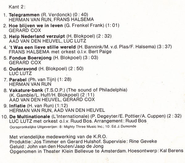 Cursief : Dan Liever De Lucht In (Cursief In De Van Speyk Show) (LP)