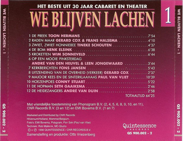 Various : We Blijven Lachen 1 (CD, Comp)