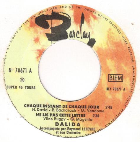 Dalida : Chaque Instant De Chaque Jour (7", EP)