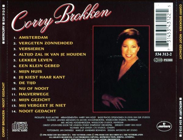 Corry Brokken : Nooit Gedacht (CD, Album)