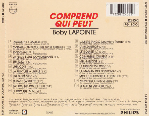 Boby Lapointe : Comprend Qui Peut (CD, Comp, Pol)