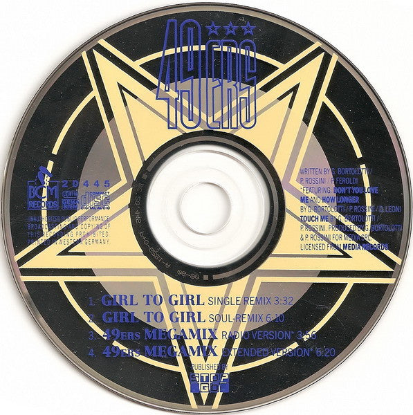 49ers : Girl To Girl / 49ers Megamix (CD, Maxi)