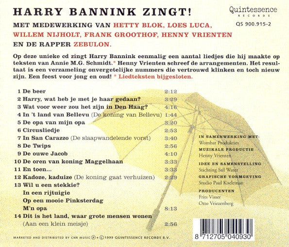 Harry Bannink : Harry Bannink Zingt! (CD, Album)