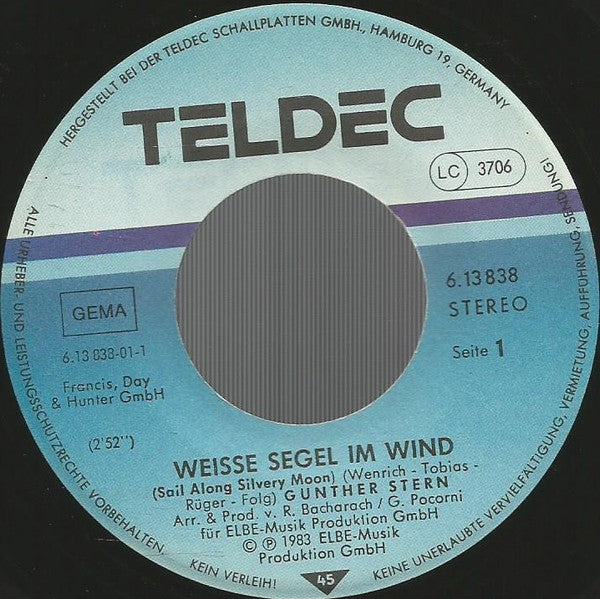 Günther Stern : Weiße Segel Im Wind (7", Single)