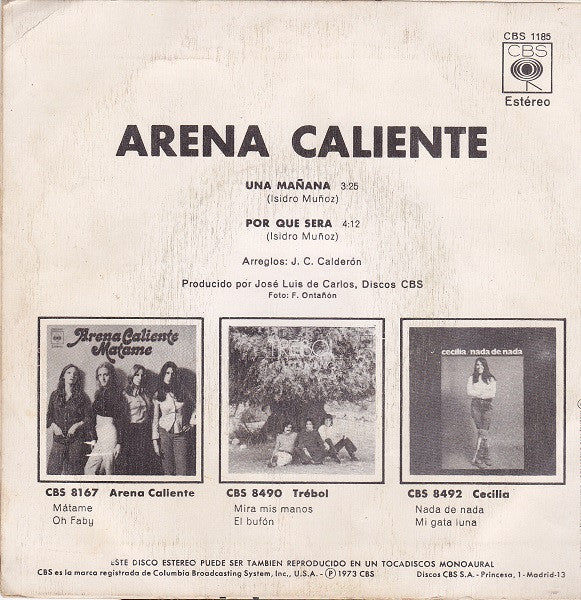 Arena Caliente : Una Mañana (7", Single)