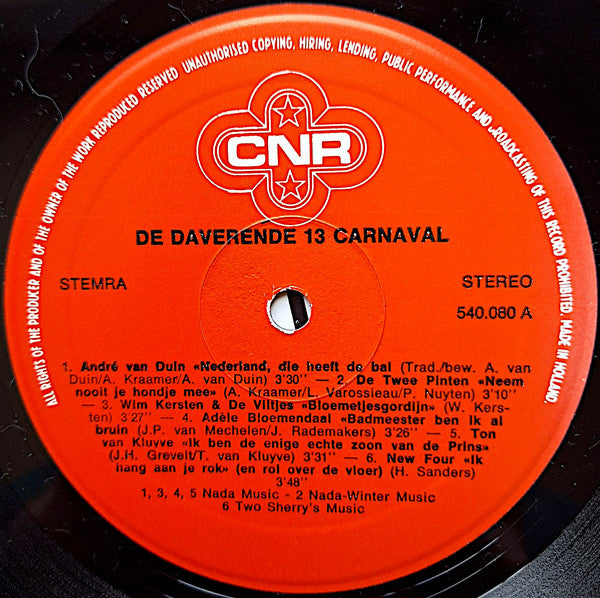 Various : De Daverende Dertien Carnaval (LP, Comp)