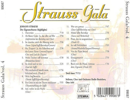 Johann Strauss Jr. / Slovak Radio Symphony Orchestra, Slovak Radio Symphony Choir Und Slovak Radio Symphony Orchestra, Otto Aebi : Strauss Gala - Der Zigeunerbaron (Highlights) (CD, Album)