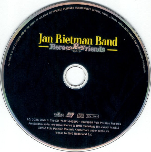 Jan Rietman Band : Heroes & Friends (CD, Album)