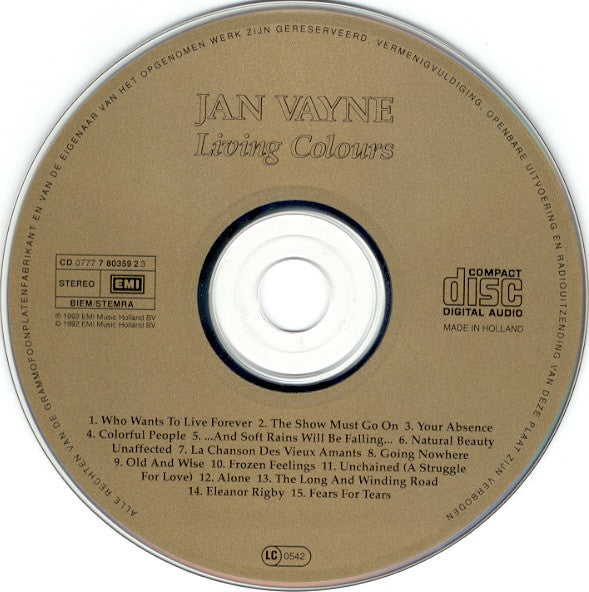 Jan Vayne : Living Colours (CD, Album)