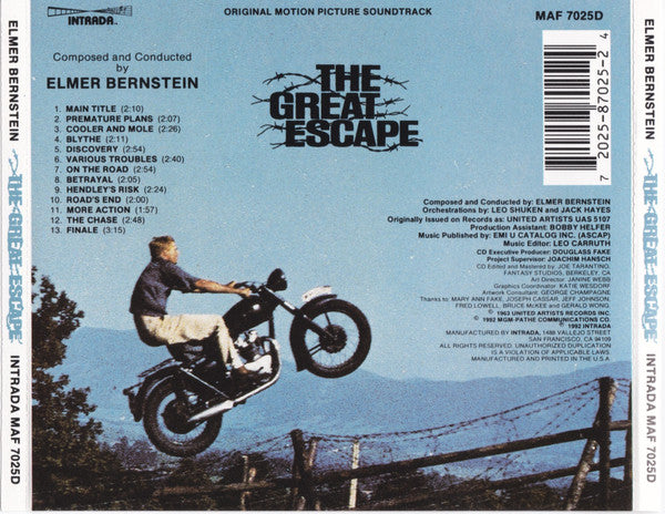 Elmer Bernstein : The Great Escape (Original Motion Picture Score) (CD, Album, RE)