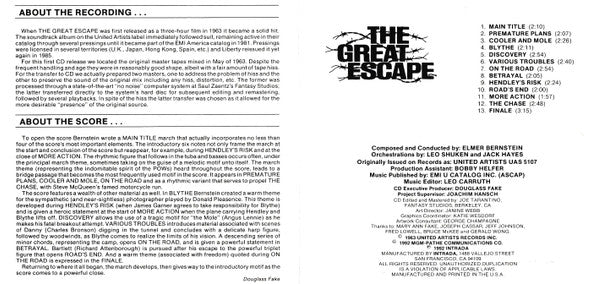 Elmer Bernstein : The Great Escape (Original Motion Picture Score) (CD, Album, RE)