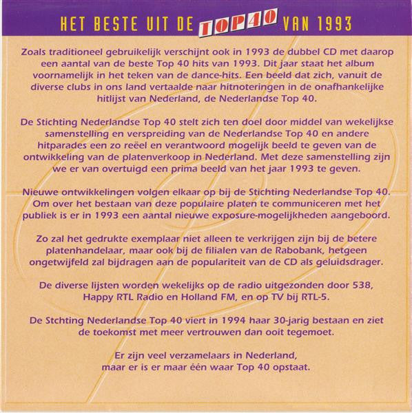Various : Het Beste Uit De Top 40 Van 1993 (2xCD, Comp)