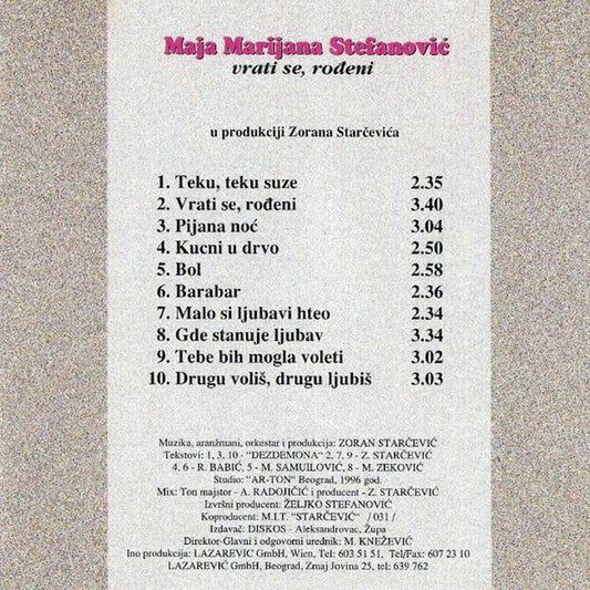 Maja Marijana : Vrati Se, Rođeni (CD, Album)