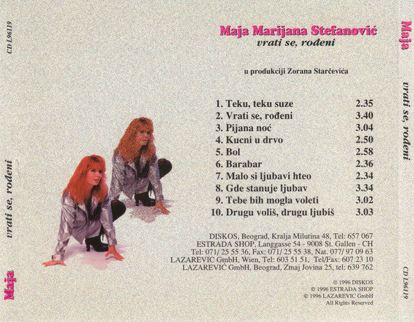 Maja Marijana : Vrati Se, Rođeni (CD, Album)