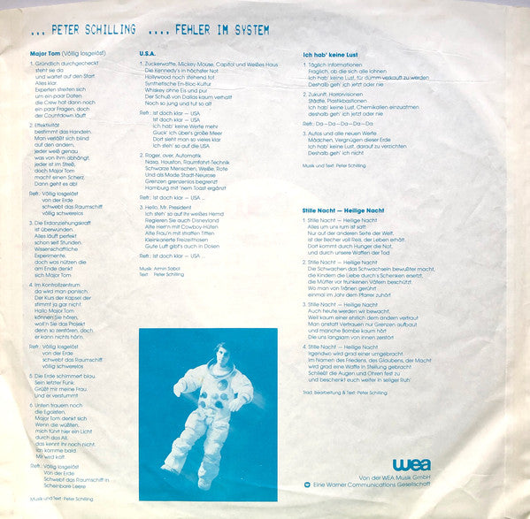 Peter Schilling : Fehler Im System (LP, Album)