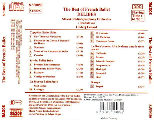 Léo Delibes, Slovak Radio Symphony Orchestra, Ondrej Lenárd : The Best Of French Ballet - Coppélia · Sylvia · La Source · Le Roi s'amuse · Kassya (CD, RE)
