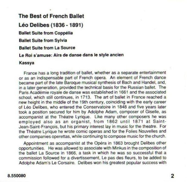 Léo Delibes, Slovak Radio Symphony Orchestra, Ondrej Lenárd : The Best Of French Ballet - Coppélia · Sylvia · La Source · Le Roi s'amuse · Kassya (CD, RE)