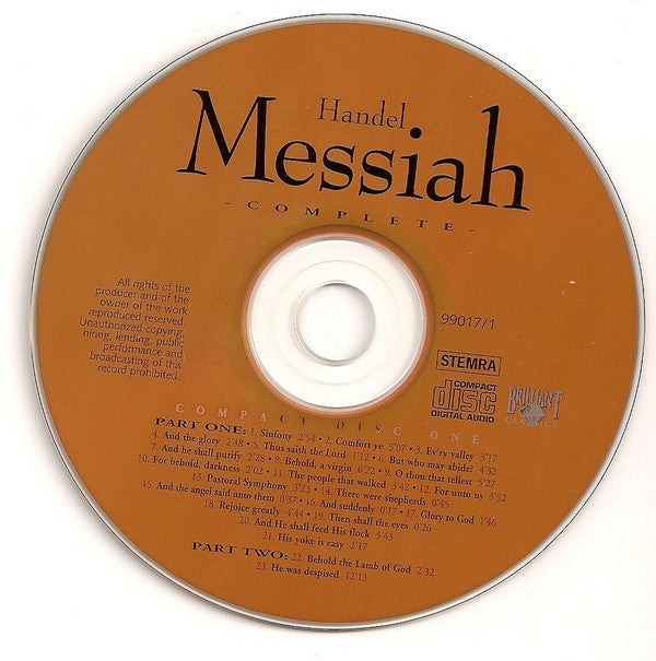 Georg Friedrich Händel / The Choir & Orchestra Of Pro Christe, Timothy Dean : Messiah Complete (2xCD, Album)