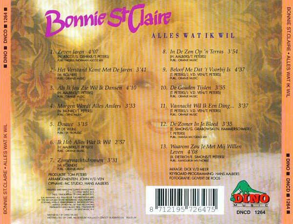 Bonnie St. Claire : Alles Wat Ik Wil (CD, Album)