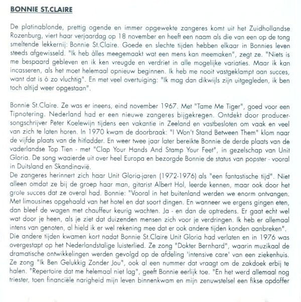 Bonnie St. Claire : Alles Wat Ik Wil (CD, Album)