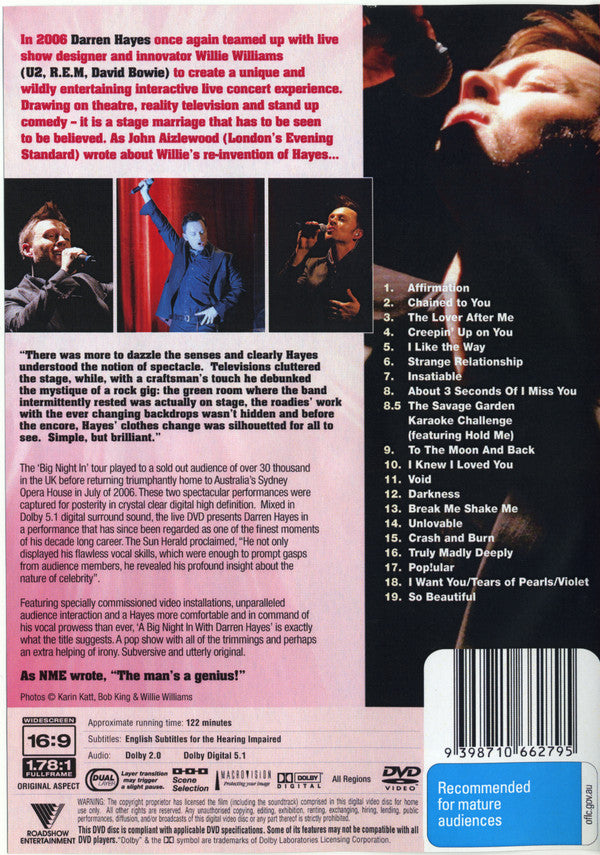 Darren Hayes : A Big Night In With Darren Hayes (2xDVD-V)