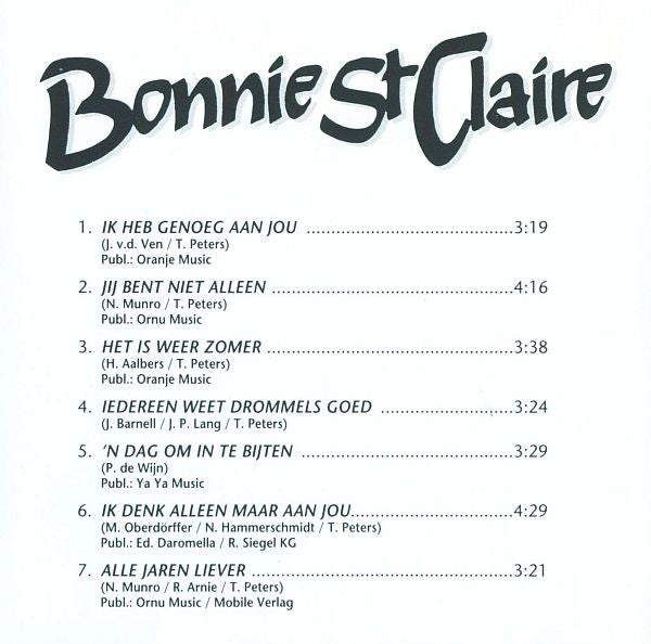 Bonnie St. Claire : Jij Bent Niet Alleen (CD, Album)