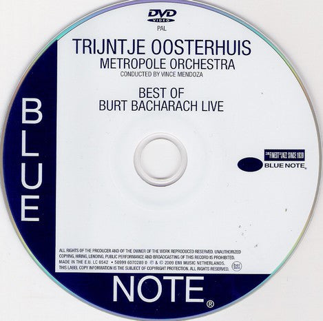 Trijntje Oosterhuis | Metropole Orchestra Conducted By Vince Mendoza : Best Of Burt Bacharach Live (DVD, Multichannel, PAL + CD, Comp)