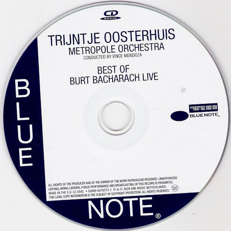 Trijntje Oosterhuis | Metropole Orchestra Conducted By Vince Mendoza : Best Of Burt Bacharach Live (DVD, Multichannel, PAL + CD, Comp)