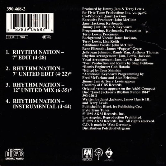 Janet Jackson : Rhythm Nation (CD, Single, Car)