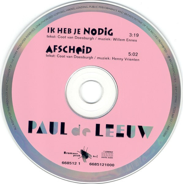Paul de Leeuw : Ik Heb Je Nodig / Afscheid (CD, Single)