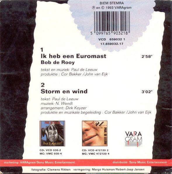 Paul de Leeuw / Bob de Rooy : Storm En Wind / Ik Heb Een Euromast (CD, Single)
