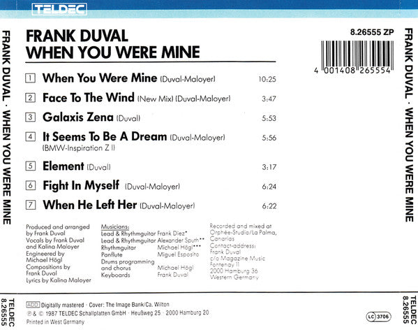 Frank Duval : When You Were Mine (CD, Album)