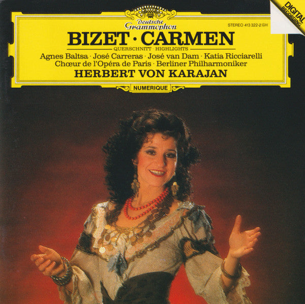 Georges Bizet - Agnes Baltsa · José Carreras · José van Dam · Katia Ricciarelli, Choeur National De L'Opéra De Paris · Berliner Philharmoniker, Herbert Von Karajan : Carmen (Querschnitt = Highlights) (CD, Album, RE)