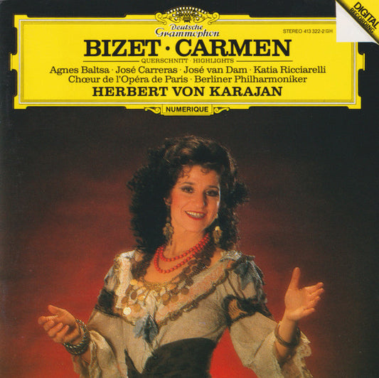 Georges Bizet - Agnes Baltsa · José Carreras · José van Dam · Katia Ricciarelli, Choeur National De L'Opéra De Paris · Berliner Philharmoniker, Herbert Von Karajan : Carmen (Querschnitt = Highlights) (CD, Album, RE)