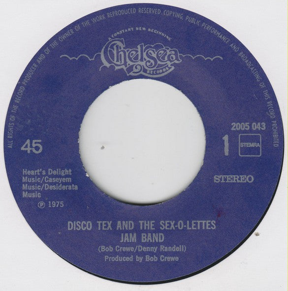 Disco Tex & His Sex-O-Lettes : Jam Band (7", Single)