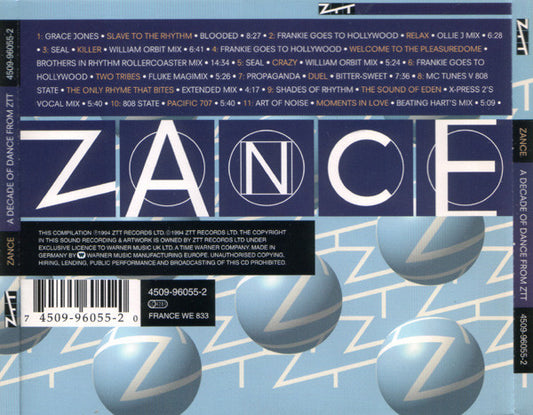 Various : Zance (A Decade Of Dance From ZTT) (CD, Comp)