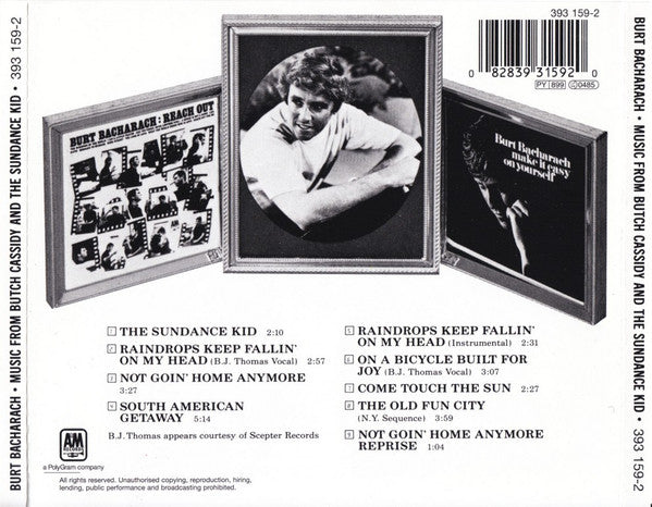Burt Bacharach : Music From Butch Cassidy And The Sundance Kid (CD, Album, RE)