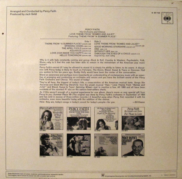 Percy Faith And His Orchestra And Chorus : Love Theme From "Romeo And Juliet" (LP, Album)