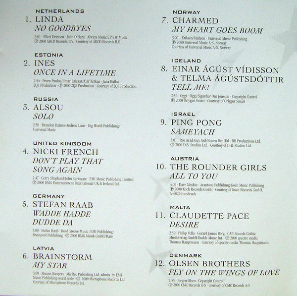 Various : Eurovision Song Contest Stockholm 2000 (CD, Album, Comp)