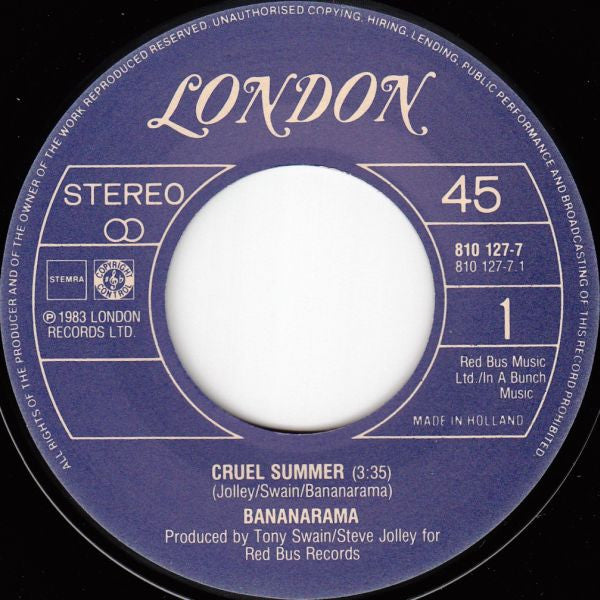 Bananarama : Cruel Summer (7", Single)