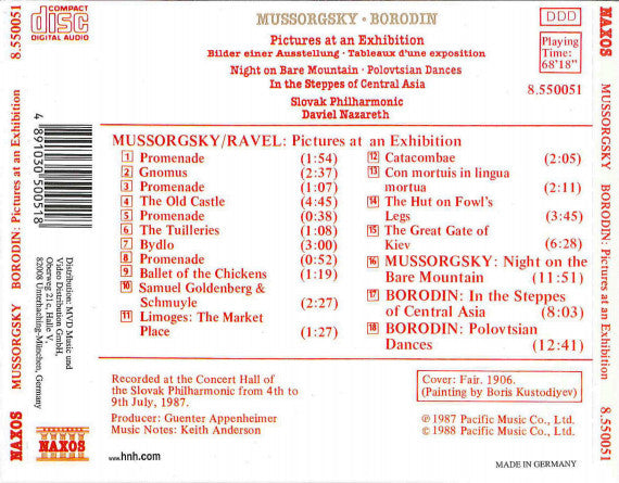 Modest Mussorgsky / Alexander Borodin • Slovak Philharmonic Orchestra - Daniel Nazareth : Pictures At An Exhibition • Night On Bare Mountain • Polovtsian Dances • In The Steppes Of Central Asia (CD, Album)