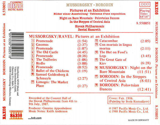 Modest Mussorgsky / Alexander Borodin • Slovak Philharmonic Orchestra - Daniel Nazareth : Pictures At An Exhibition • Night On Bare Mountain • Polovtsian Dances • In The Steppes Of Central Asia (CD, Album)